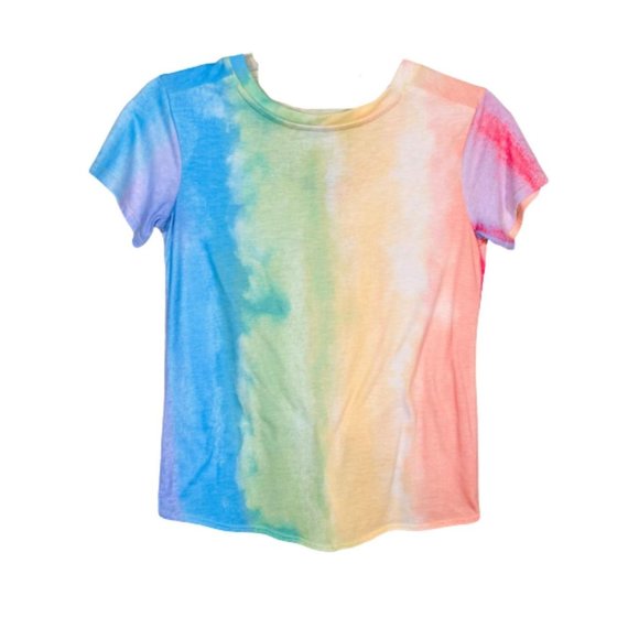 Fifth Sun Proud Pride Rainbow Tie Front Tee Shirt - Picture 2 of 6